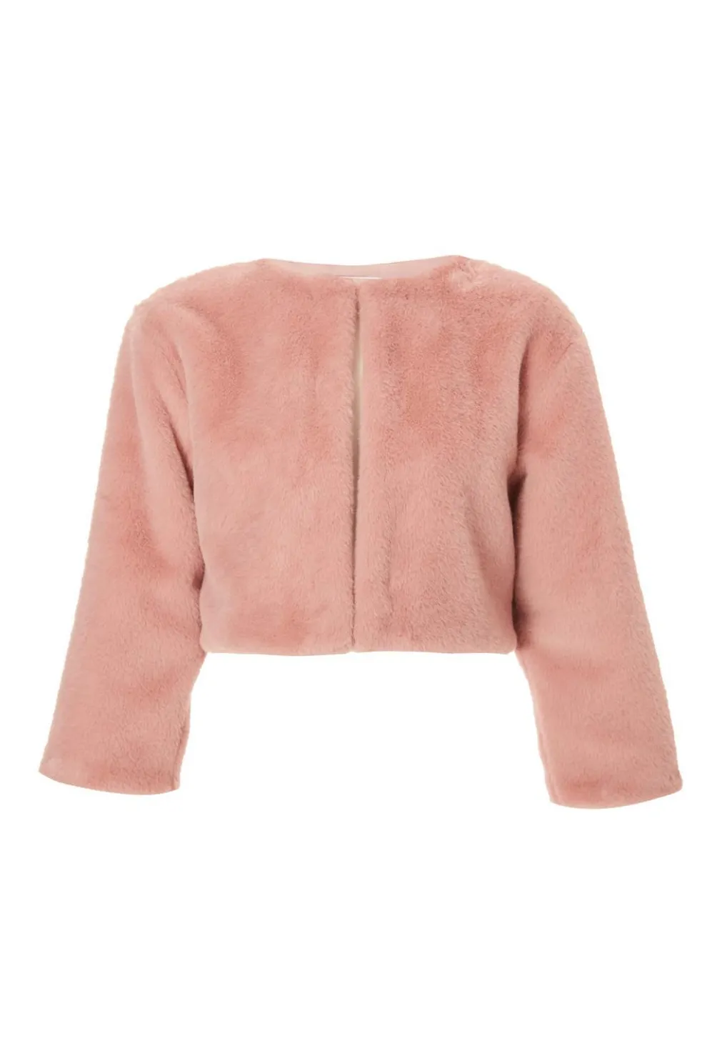 Blush Faux Fur Cropped Cape