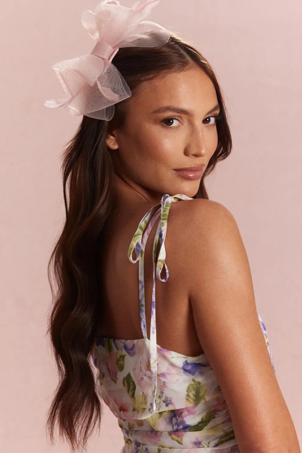 Blush Small Bow Clip Fascinator