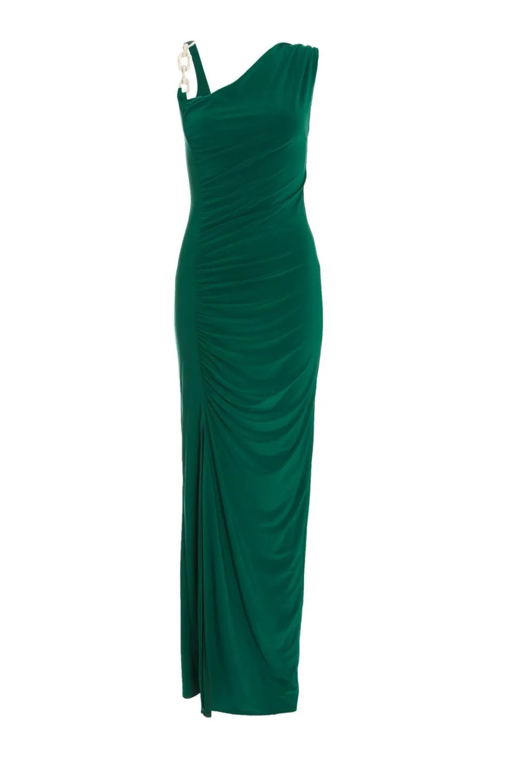 Bottle Green Diamante Trim Maxi Dress