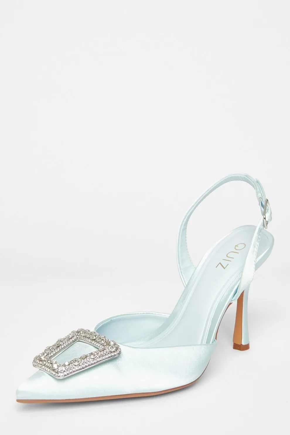 Bridal Pale Blue Brooch Court Heels