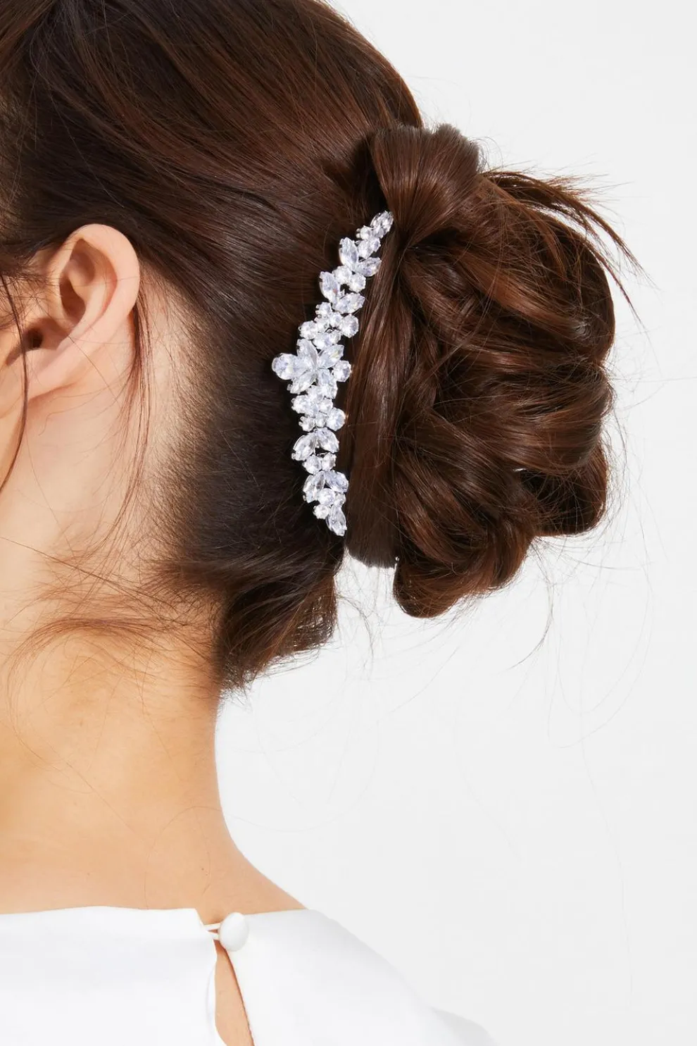 Bridal Silver Jewel Hair Comb