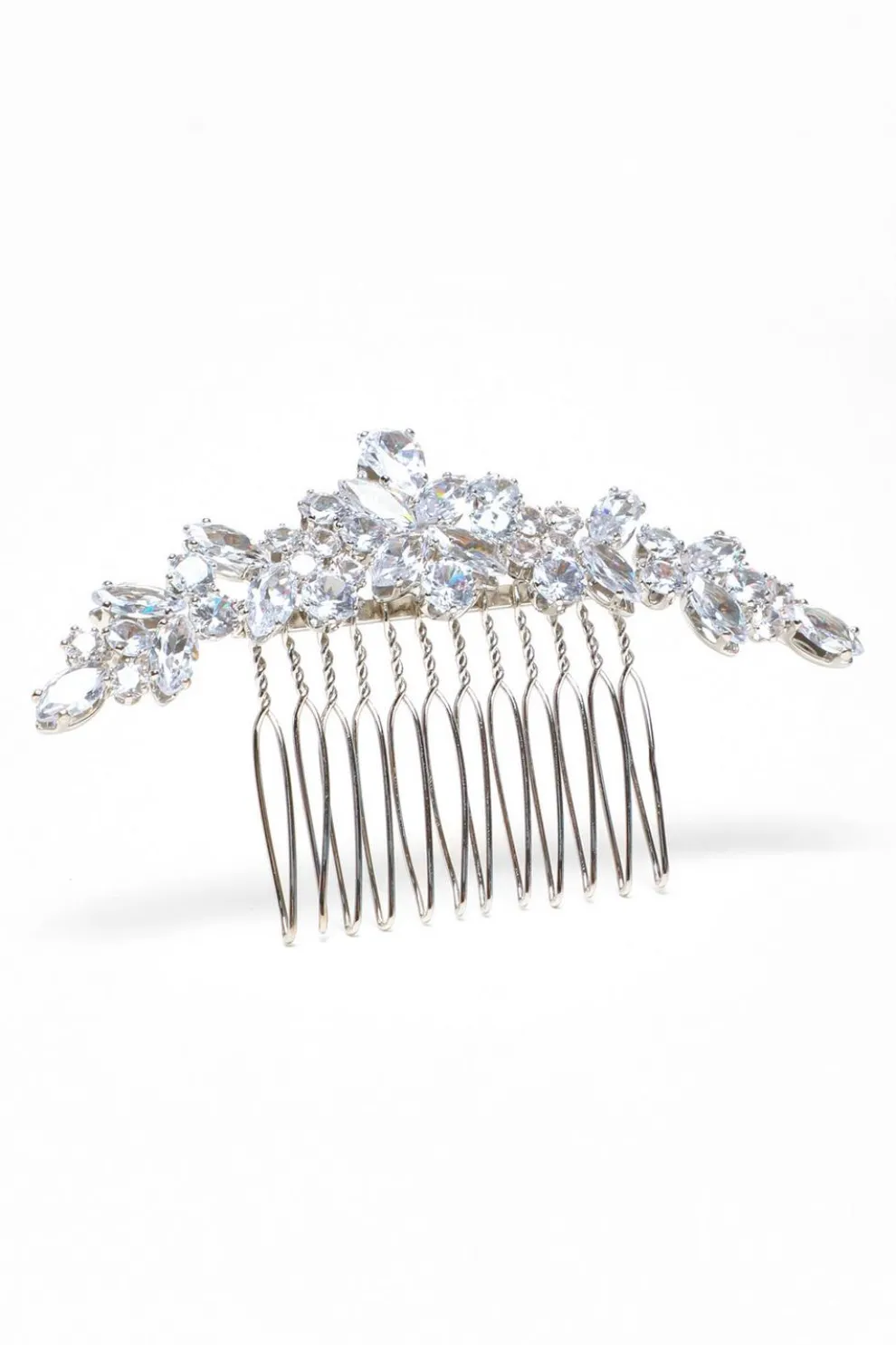 Bridal Silver Jewel Hair Comb