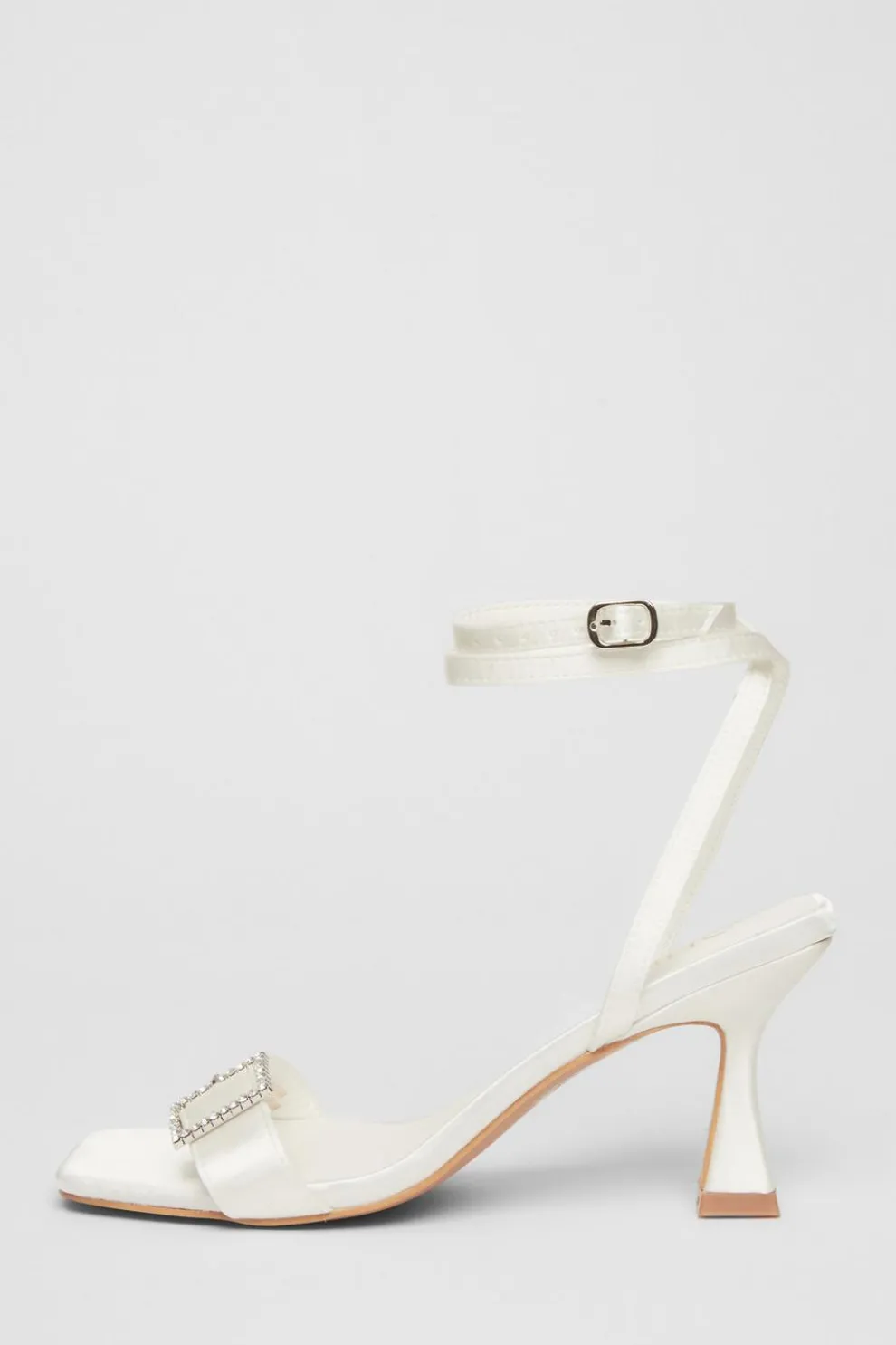 Bridal White Buckle Front Heels
