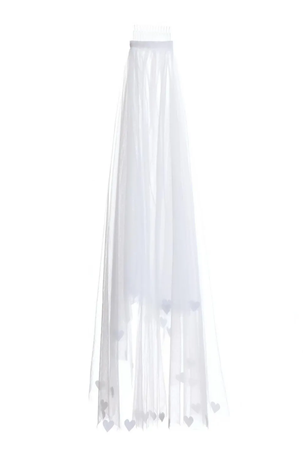 Bridal White Heart Veil