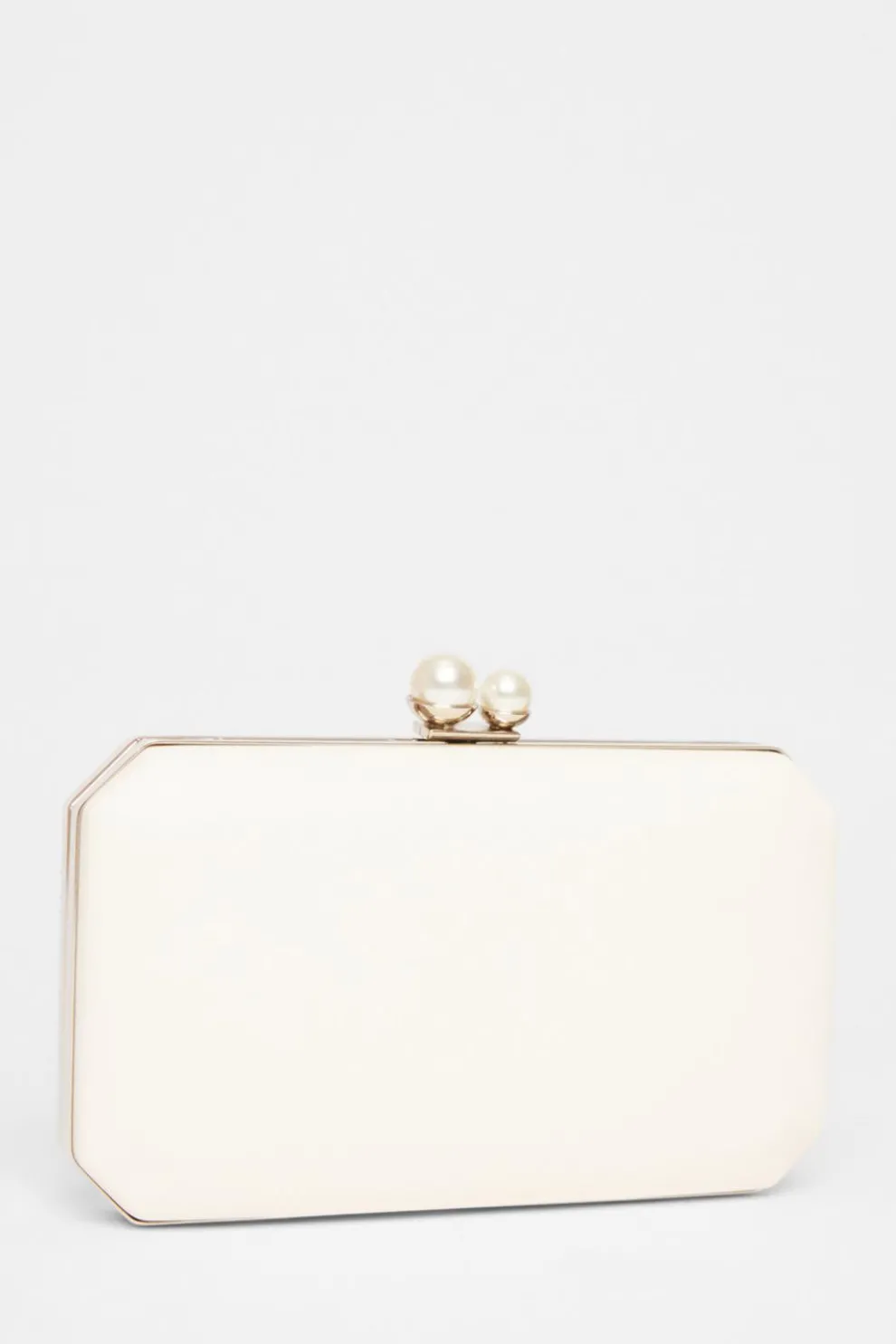 Bridal White Pearl Clasp Box Bag