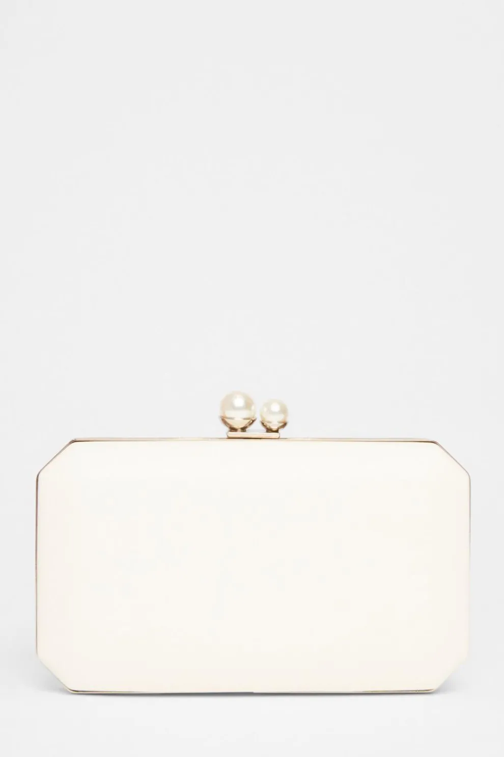Bridal White Pearl Clasp Box Bag