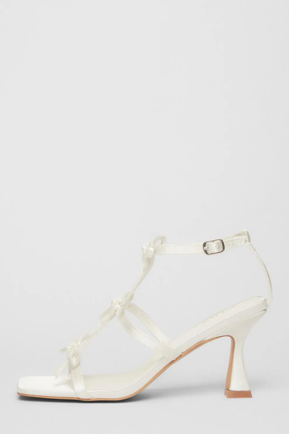 Bridal White Satin Bow Heels