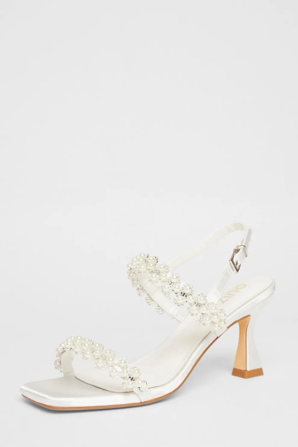 Bridal Wide Fit White Embellished Heels