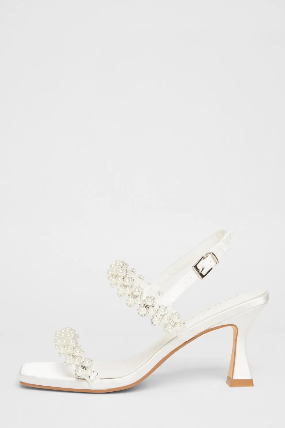 Bridal Wide Fit White Embellished Heels