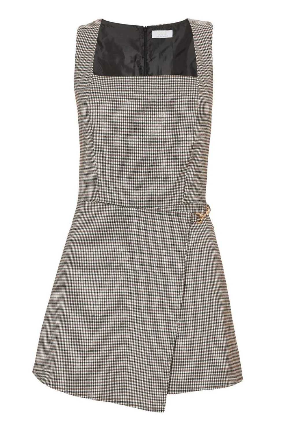 Brown Checked Playsuit