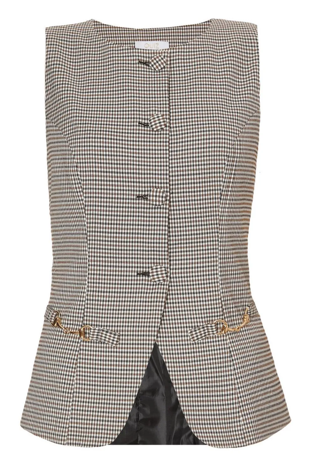 Brown Checked Waistcoat