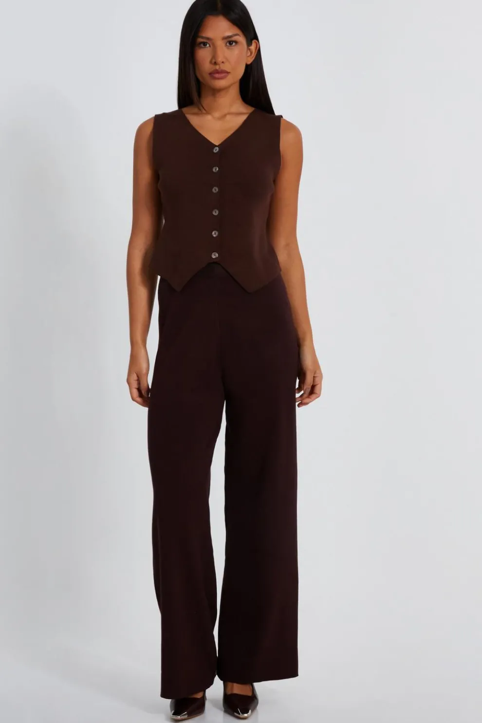 Brown Knitted Waistcoat