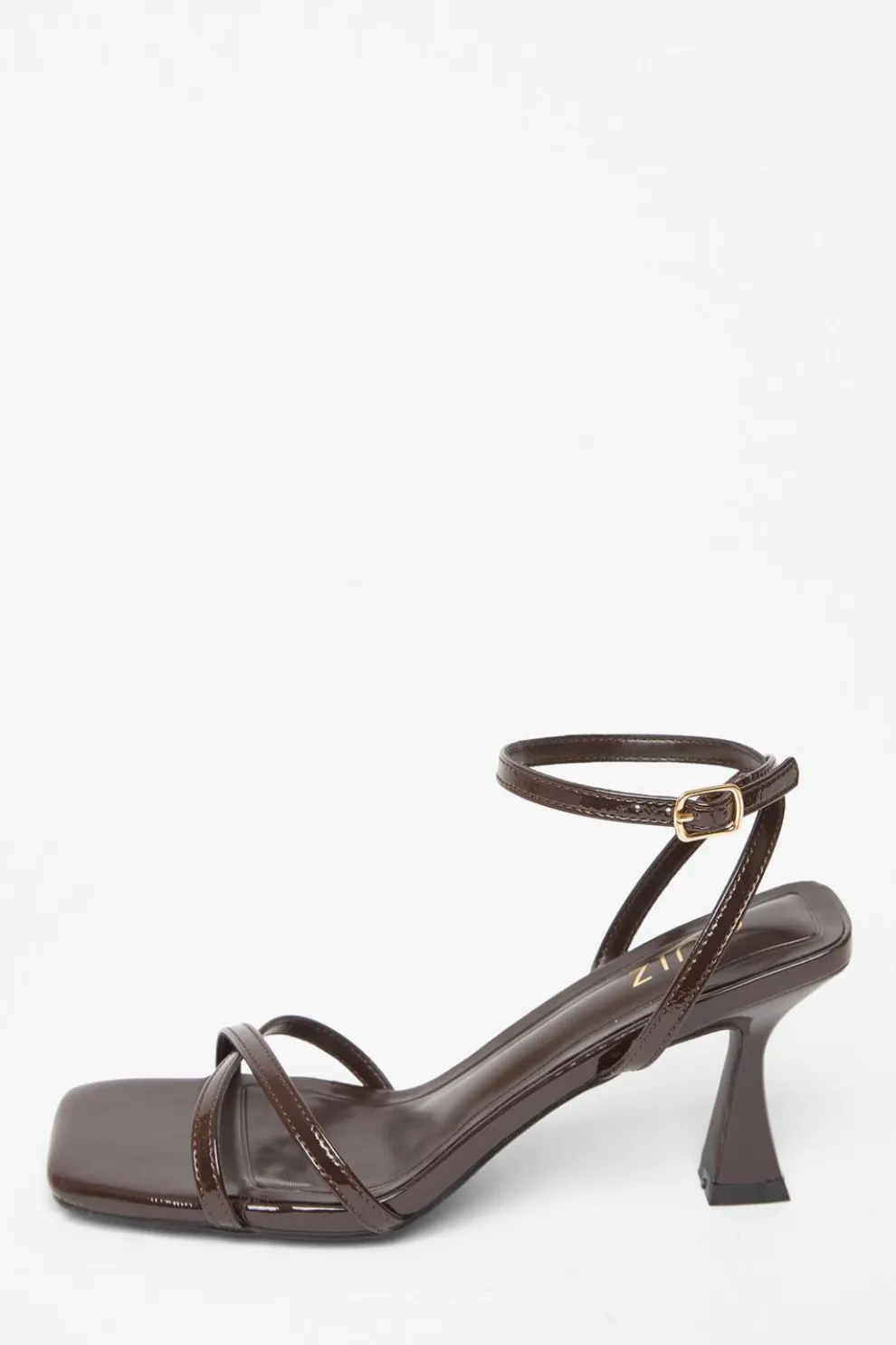 Brown Patent Flared Heels
