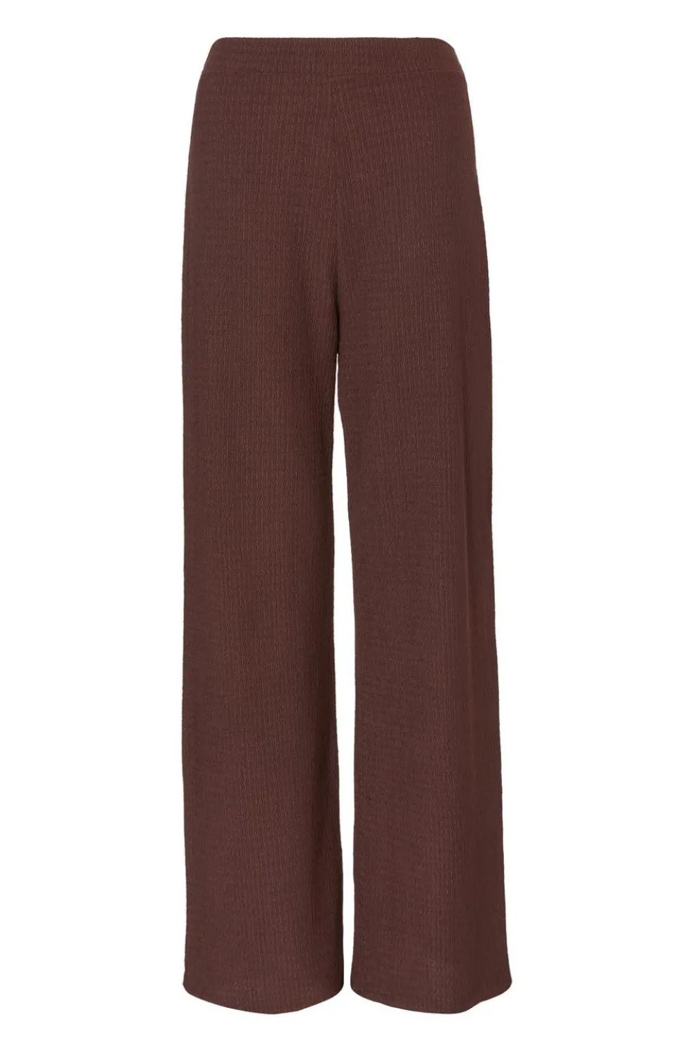 Brown Textured Palazzo Trousers