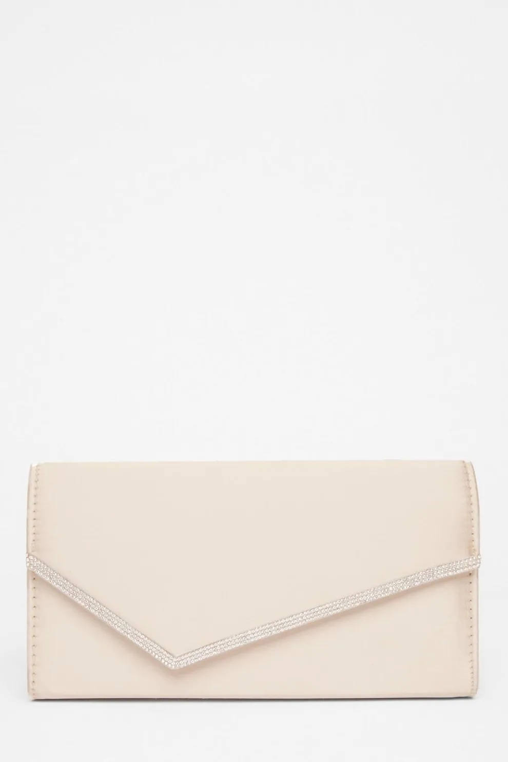 Champagne Diamante Envelope Clutch