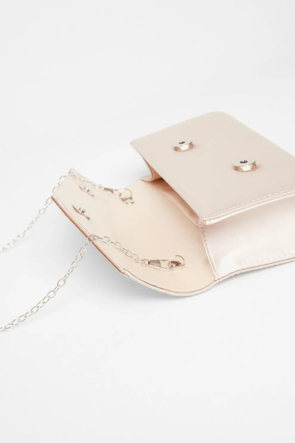 Champagne Diamante Envelope Clutch