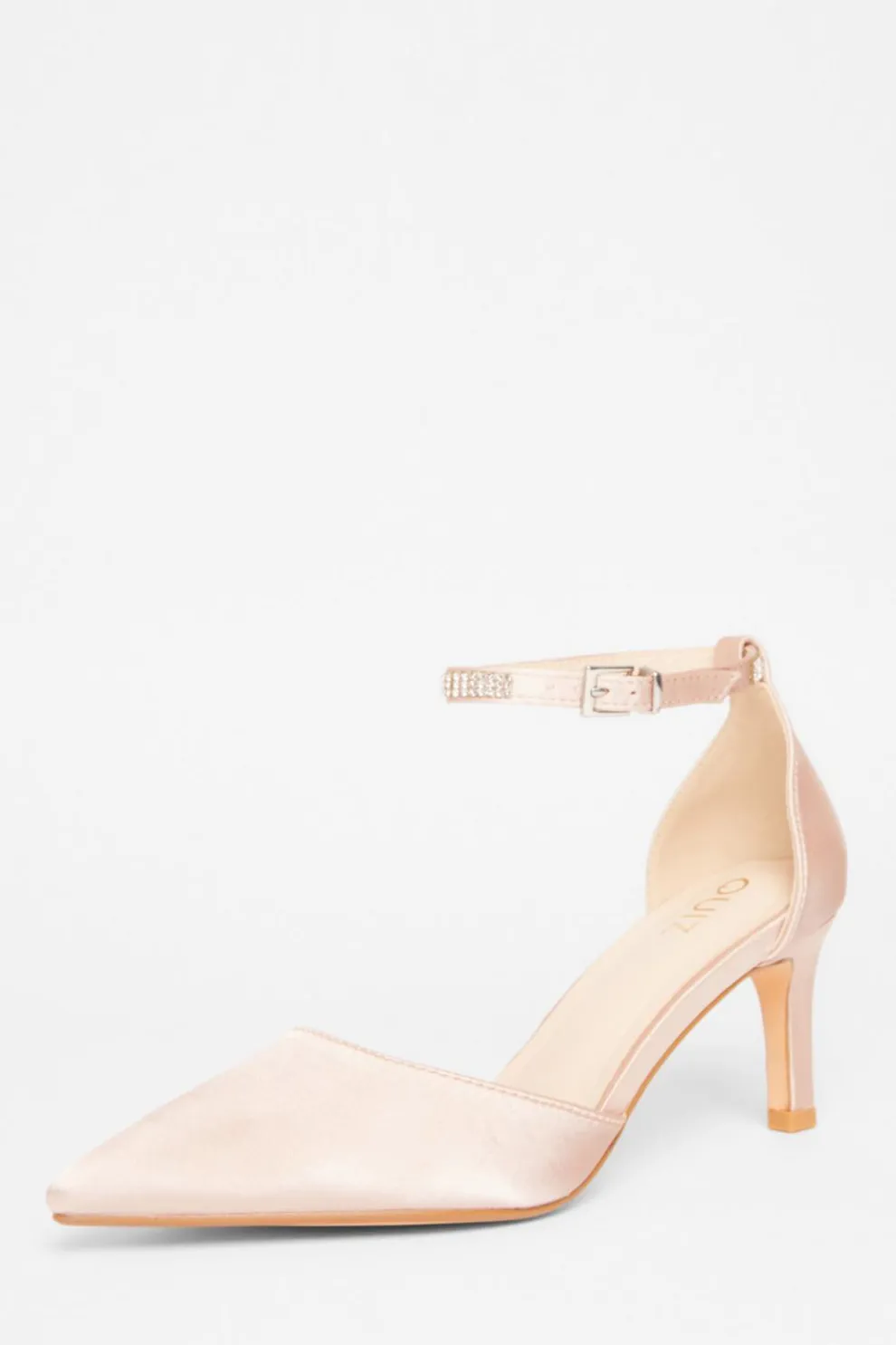 Champagne Diamante Strap Court Heels