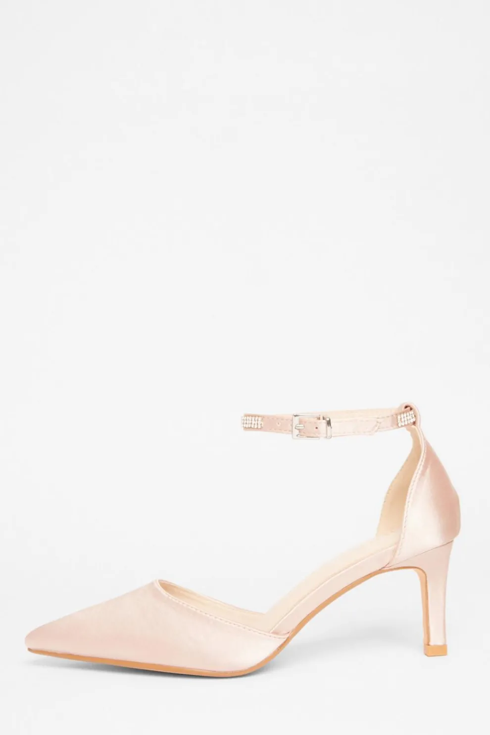 Champagne Diamante Strap Court Heels