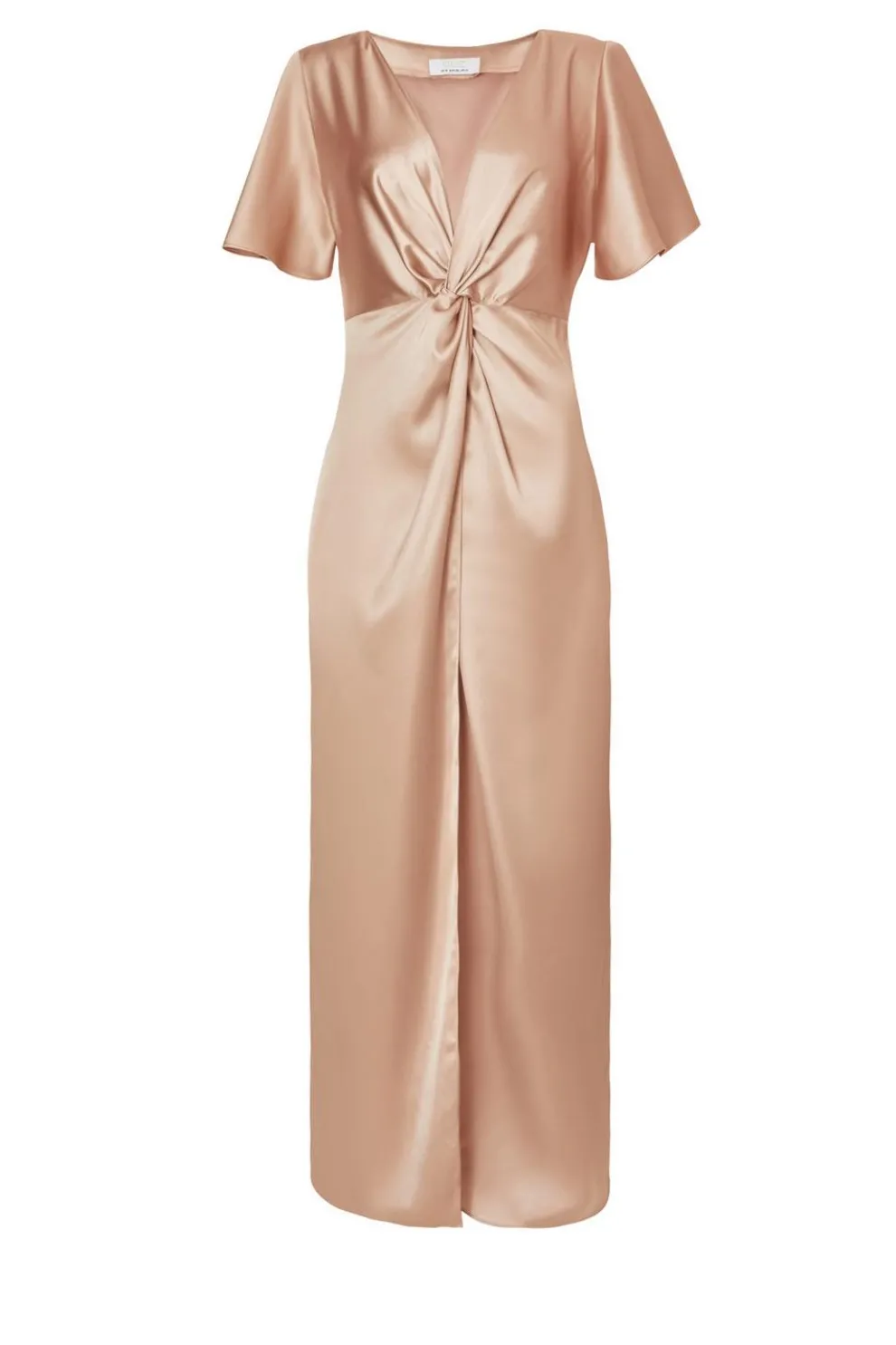 Champagne Knot Front Maxi Dress
