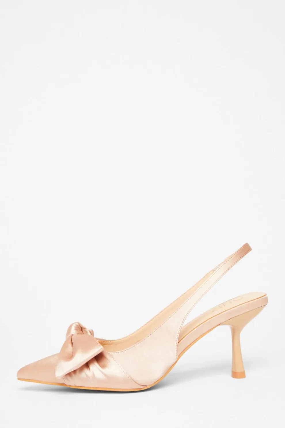 Champagne Sling Back Bow Heels