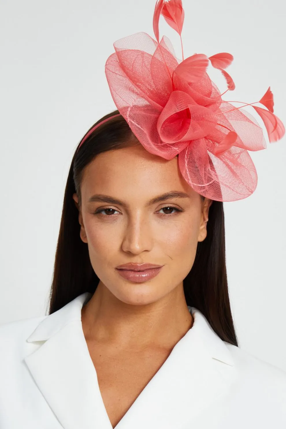 Coral Spiral Headband Fascinator