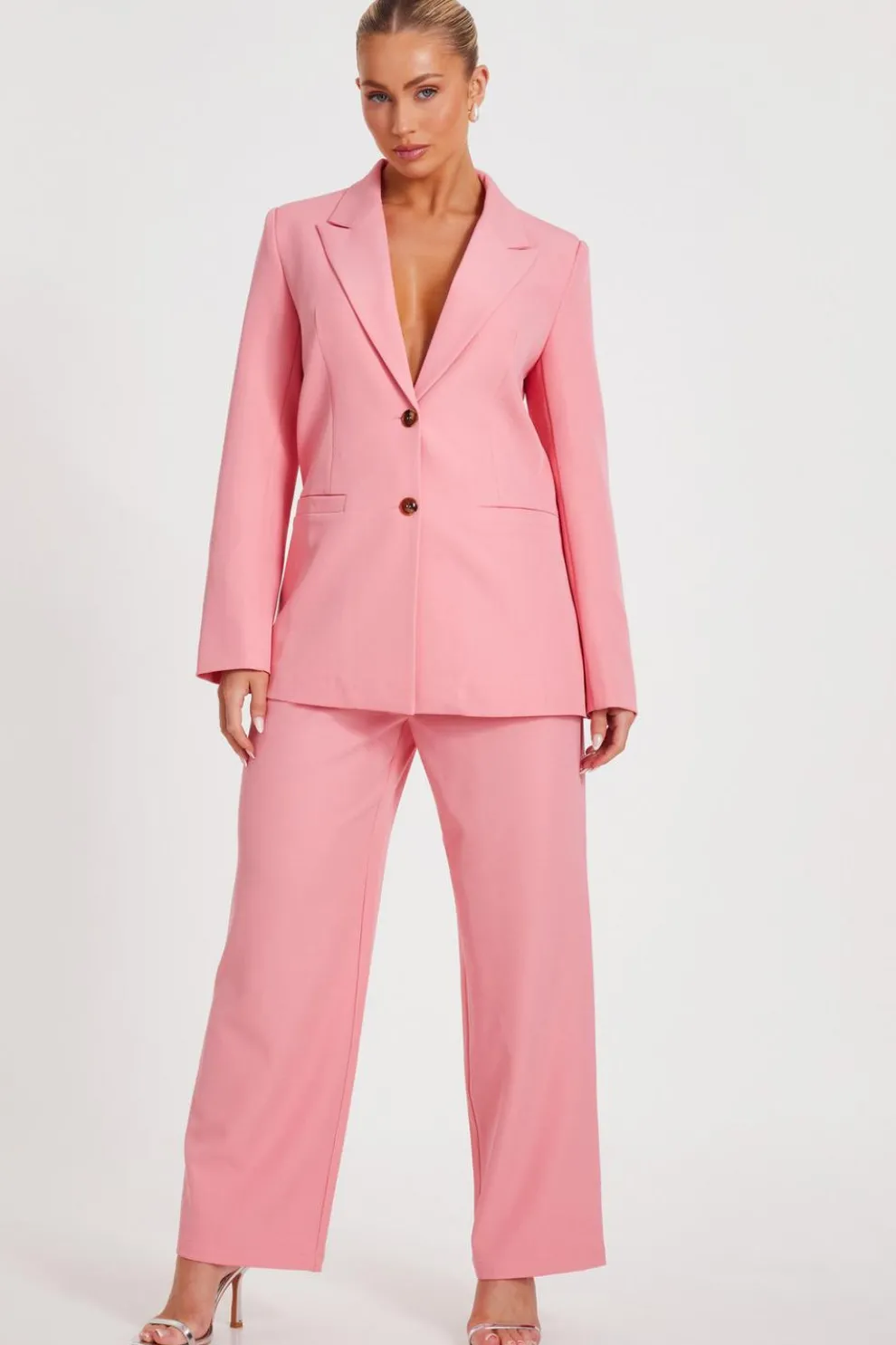 Coral Wide Leg Tailored Trousers