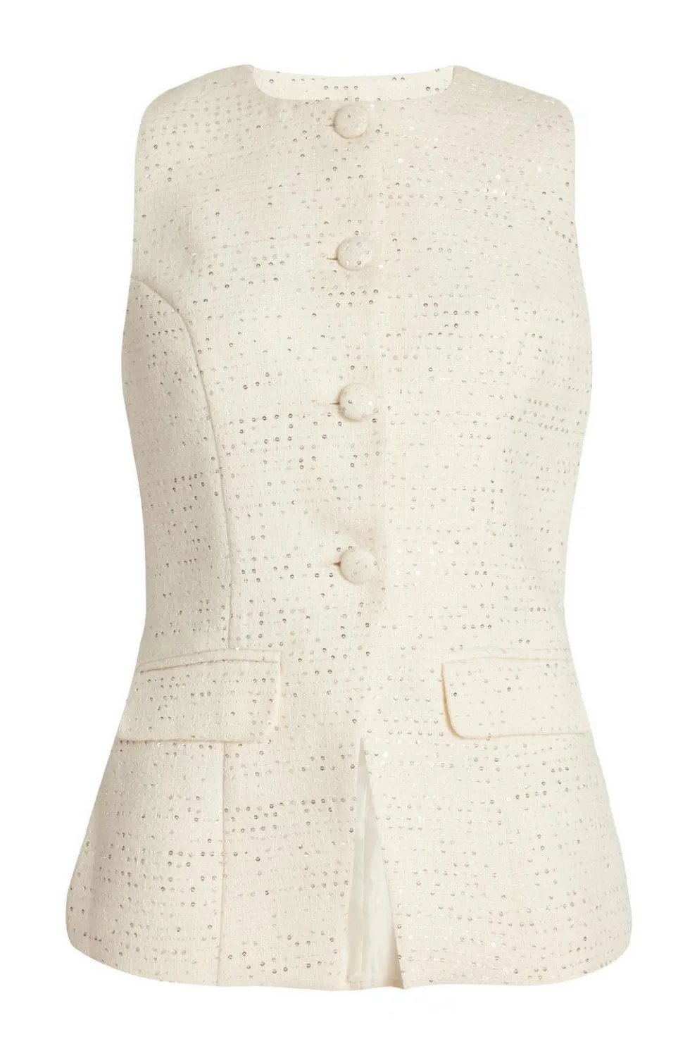 Cream Boucle Sequin Waistcoat