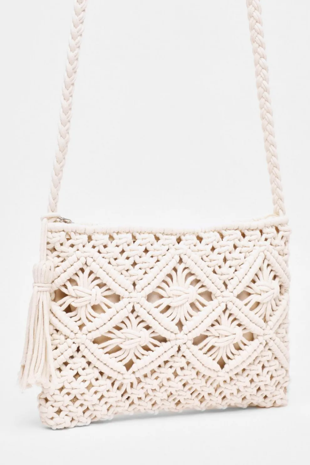 Cream Crochet Cross Body Bag