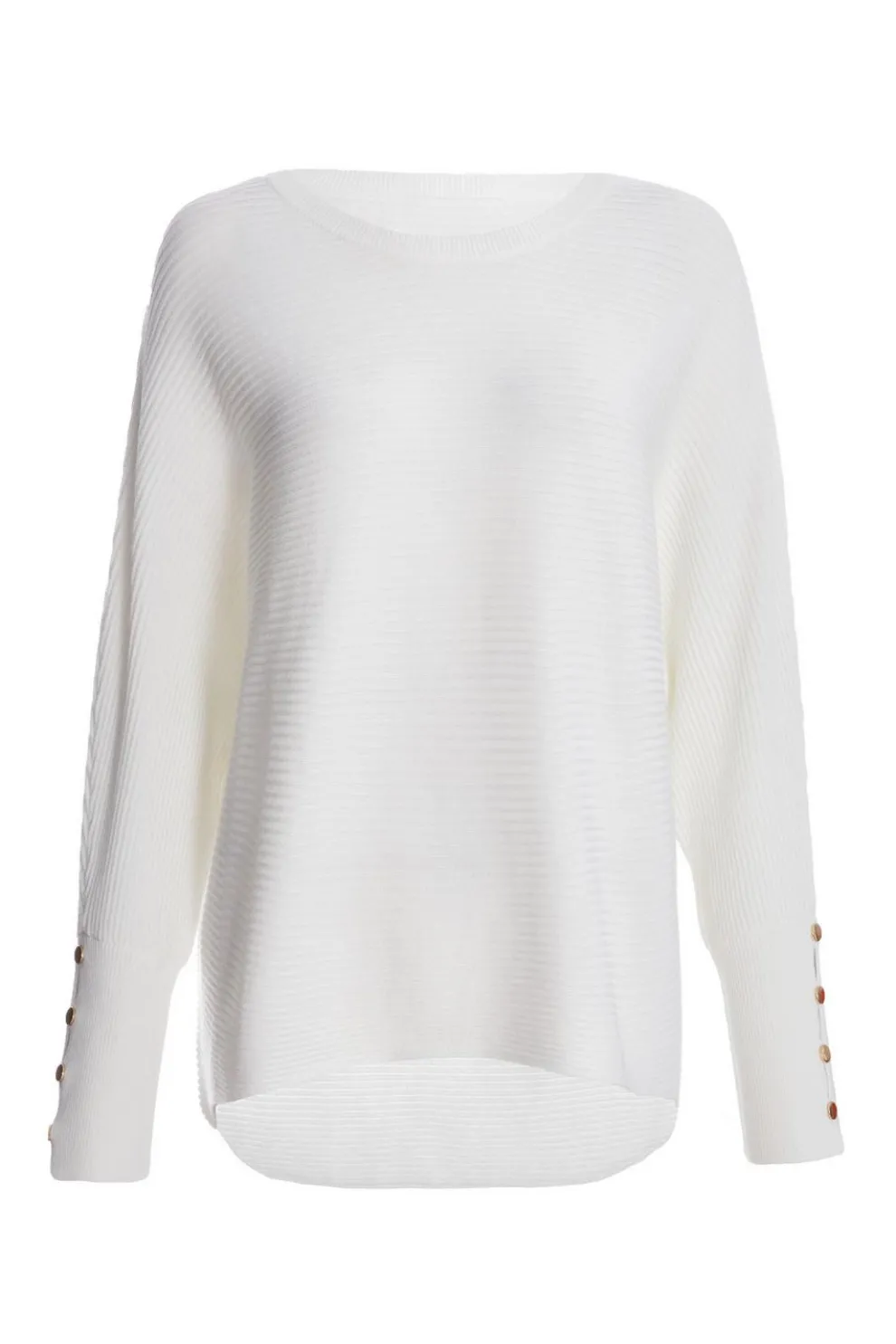 Cream Light Knit Buttoned Jumper