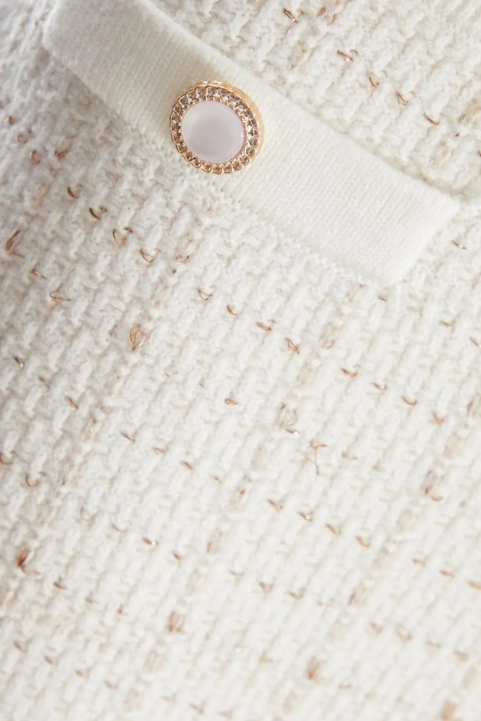 Cream Metallic Knit Skirt