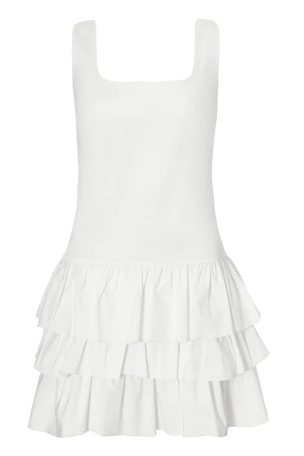 Cream Tiered Mini Dress