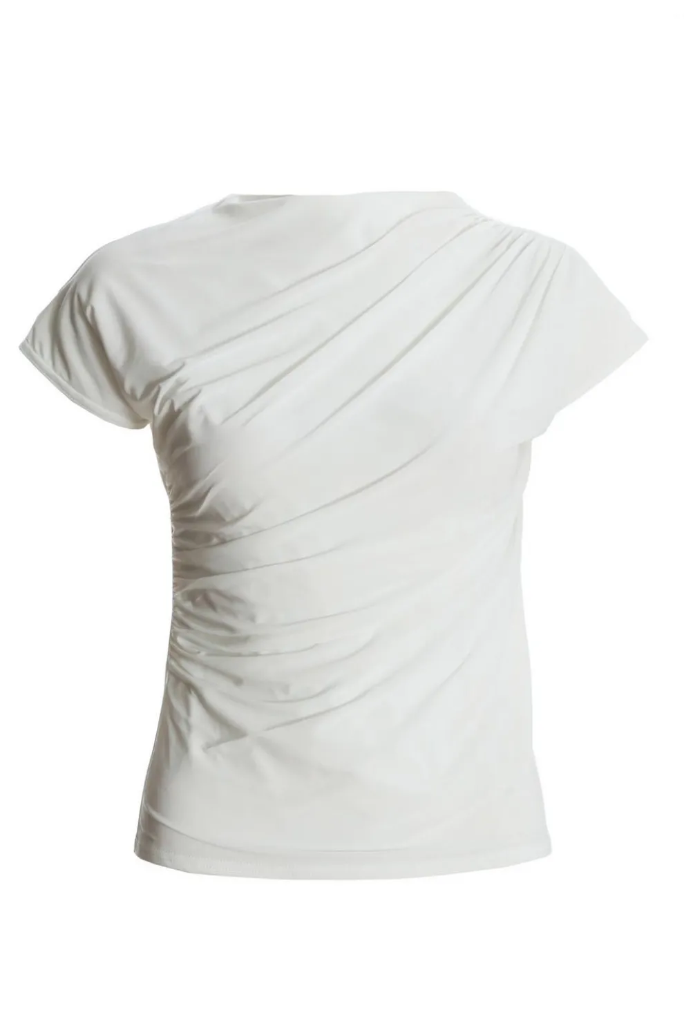 Cream Wrap High Neck Top