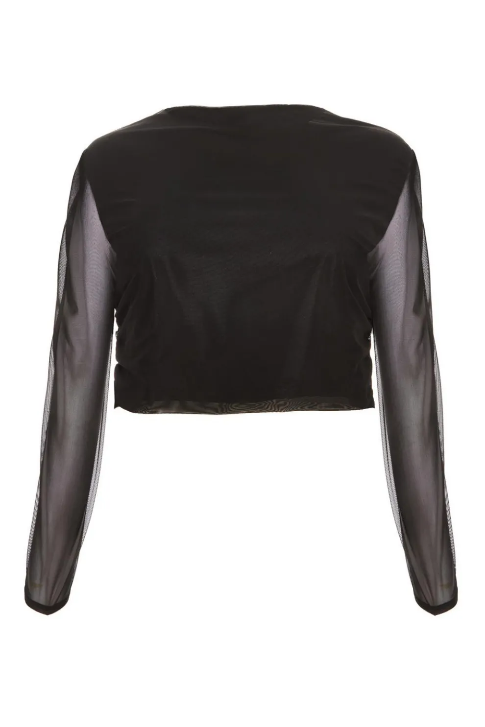 Curve Black Mesh Crop Top
