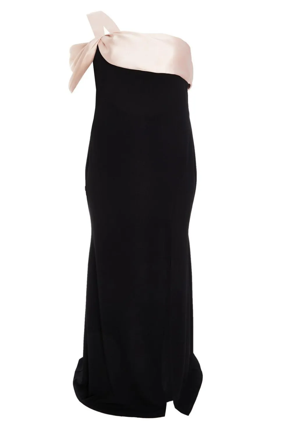 Curve Black Satin Off the Shoulder Maxi Dress