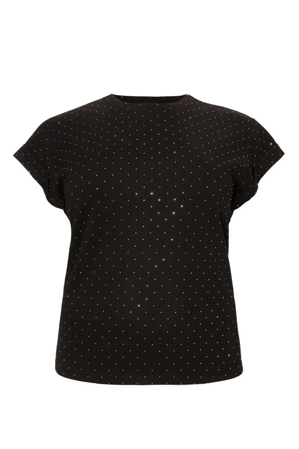 Curve Black Stud Detail Top