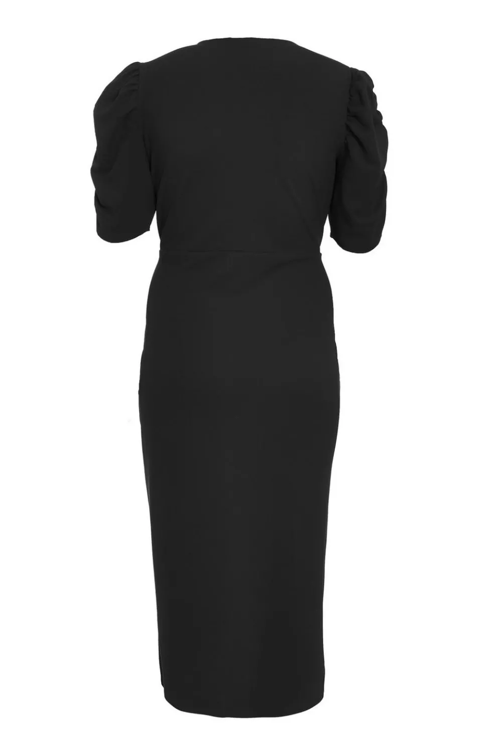 Curve Black Wrap Midi Dress