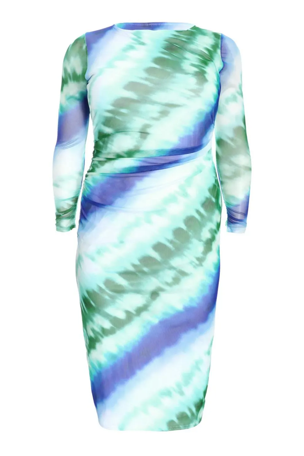 Curve Blue Ombre Mesh Midaxi Dress