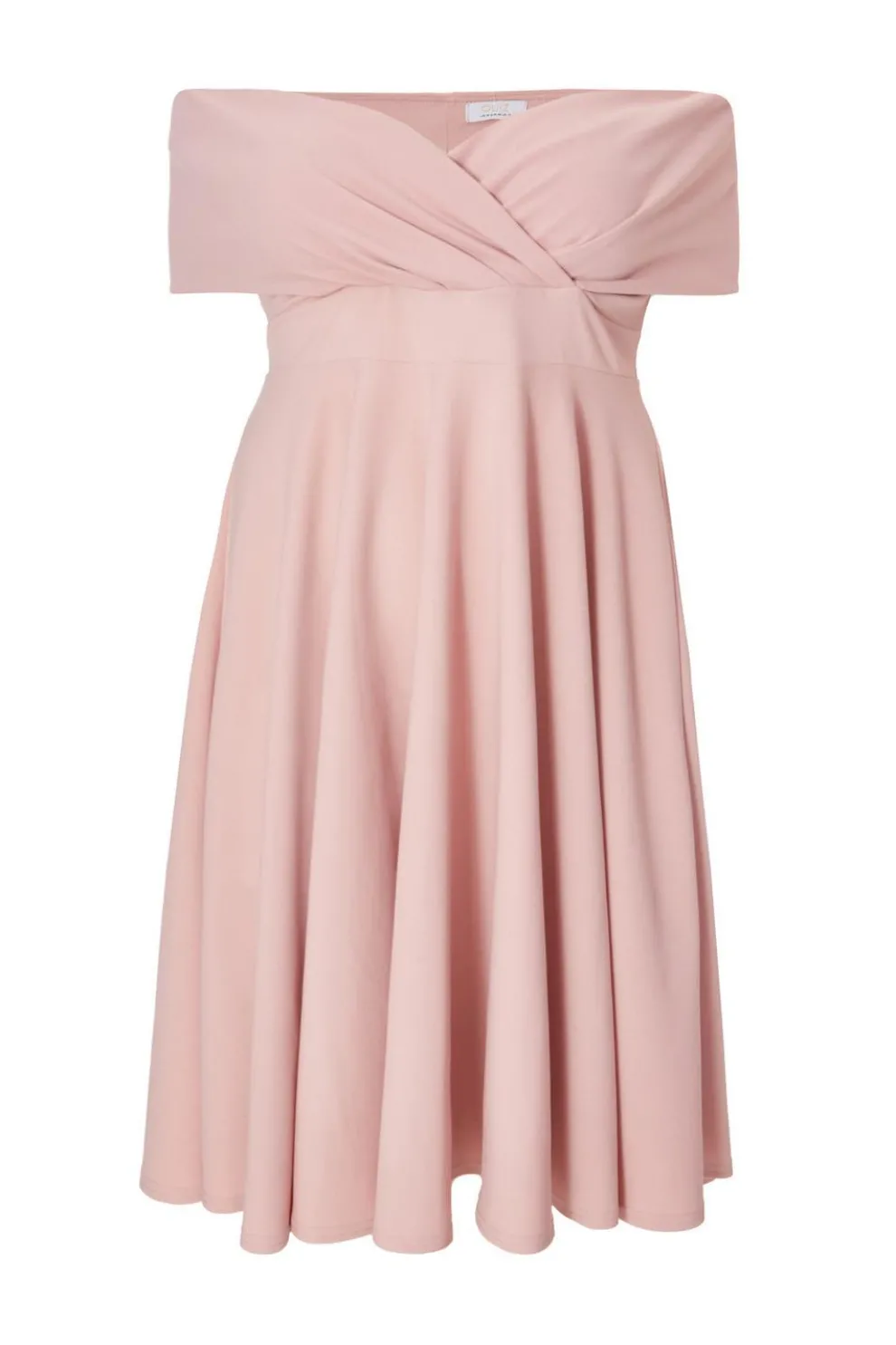 Curve Blush Bardot Skater Midi Dress