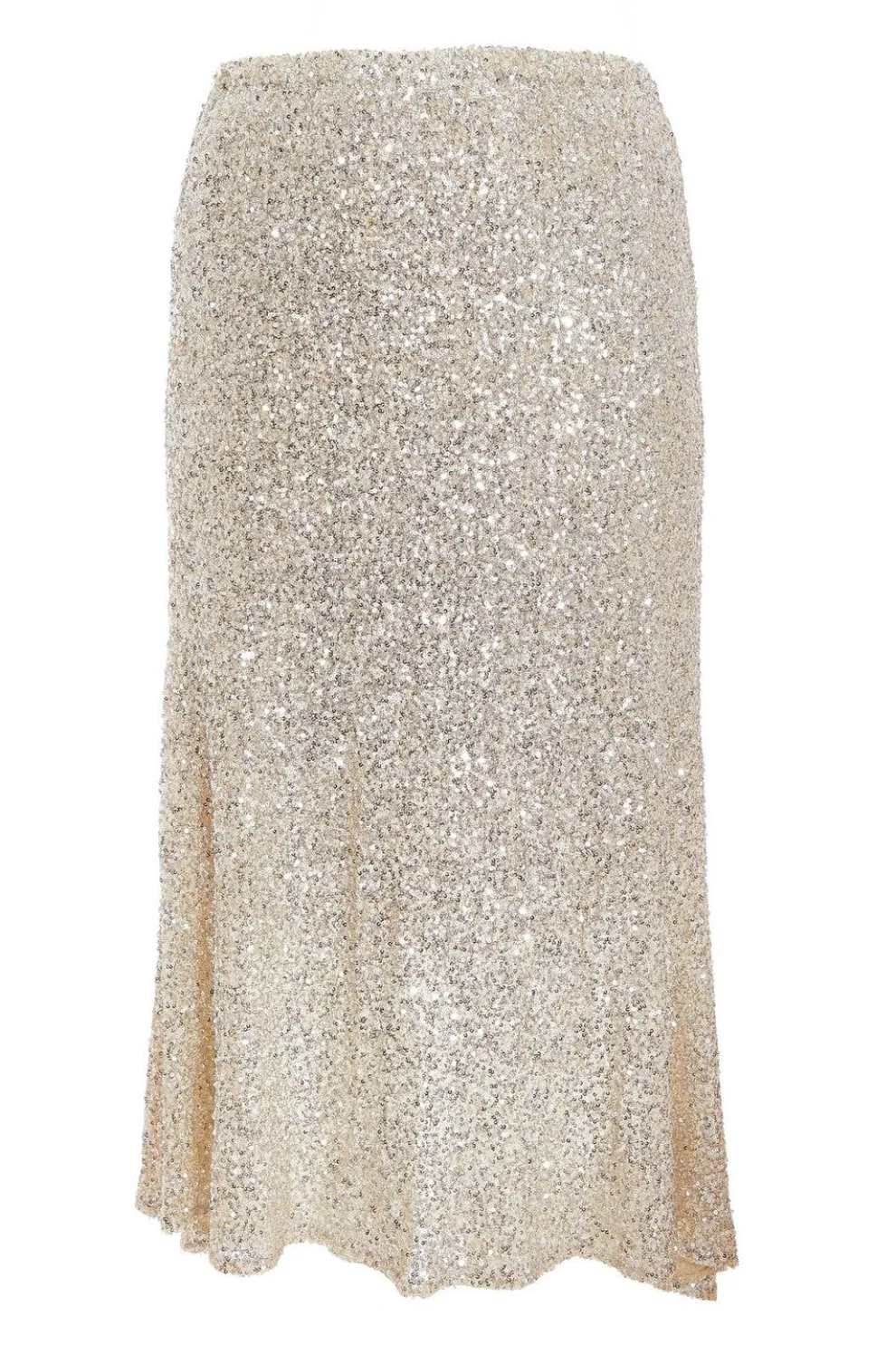 Curve Champagne Sequin Maxi Skirt