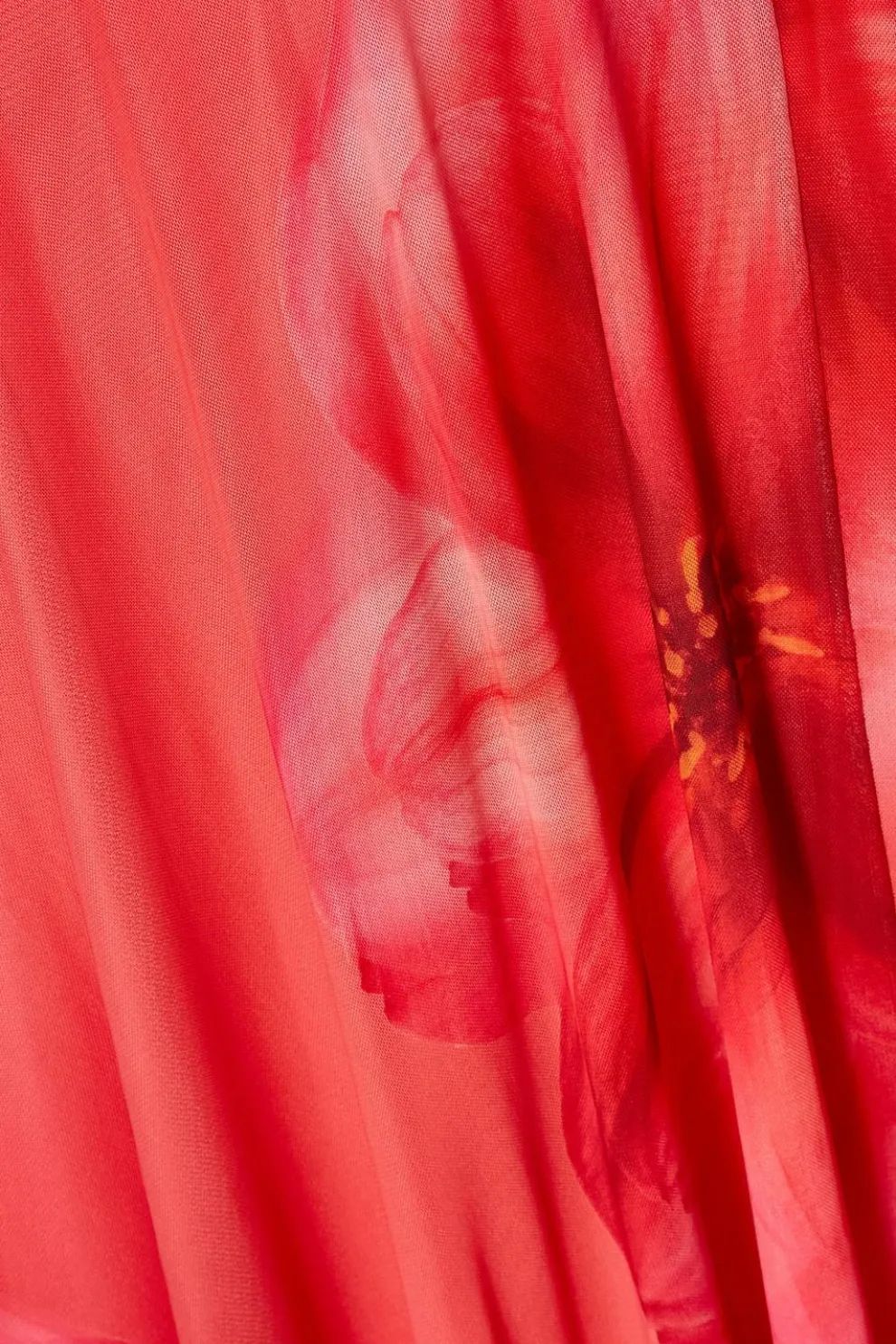 Curve Coral Mesh Midaxi Dress