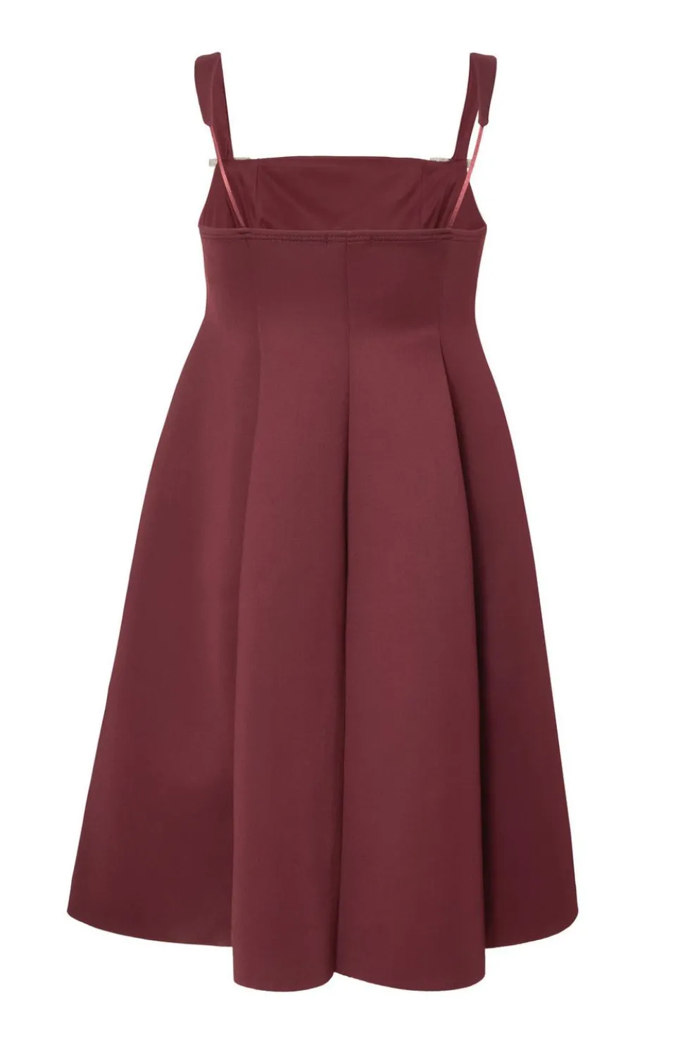 Curve Dark Red Diamante Bow Midi Dress
