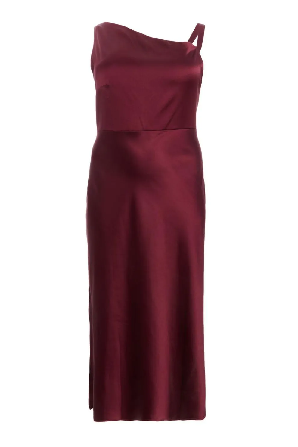 Curve Dark Red Satin Midaxi Dress