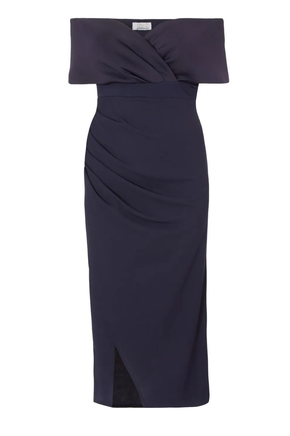 Curve Navy Bardot Maxi Dress