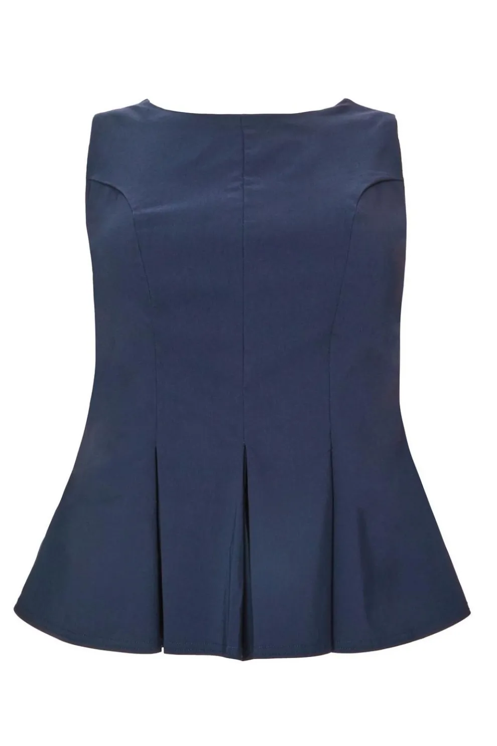 Curve Navy Pleated Peplum Top