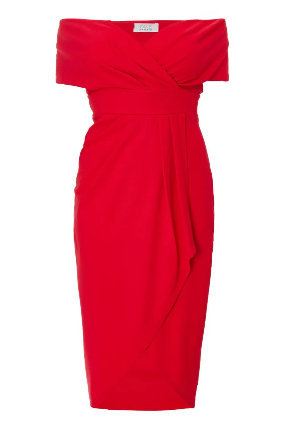 Curve Red Bardot Midi Dress