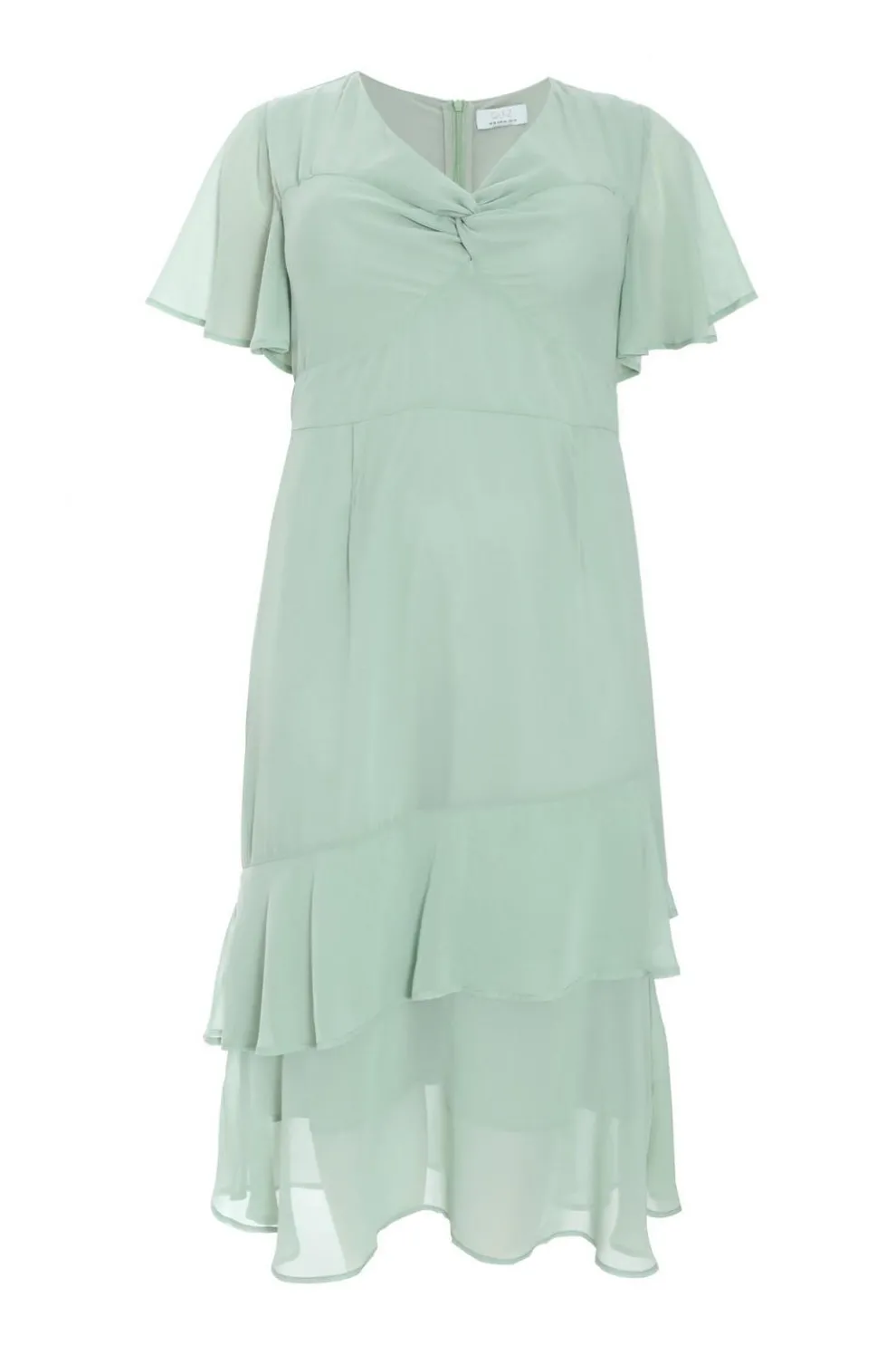 Curve Sage Chiffon Midaxi Dress