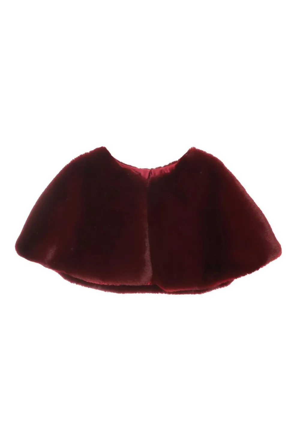 Dark Red Faux Fur Wrap