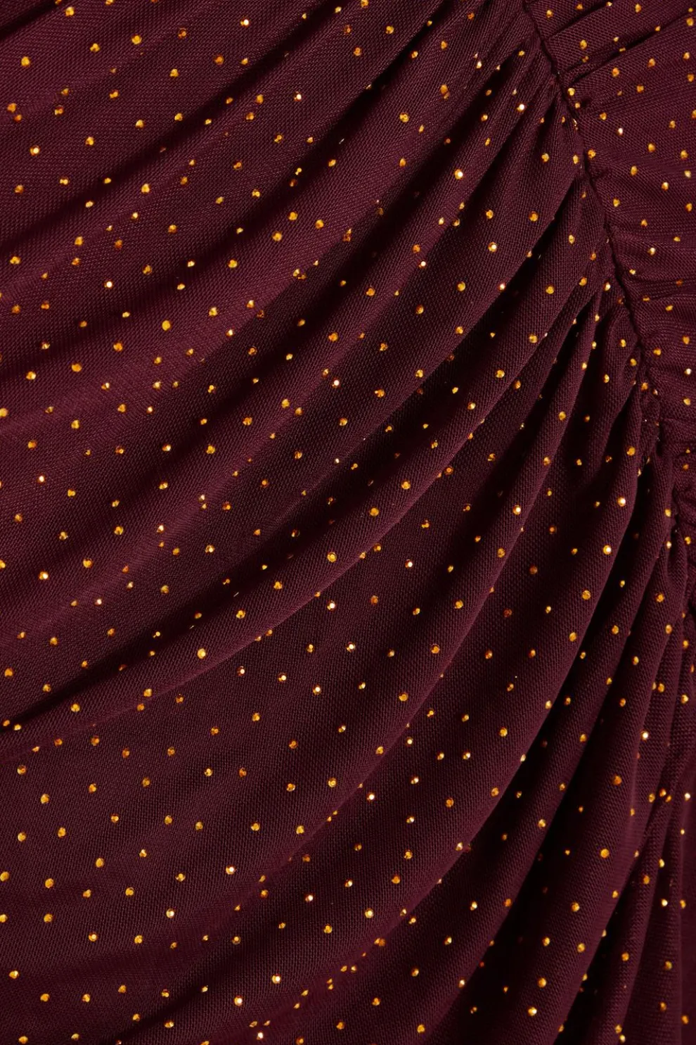 Dark Red Mesh Diamante Midaxi Dress