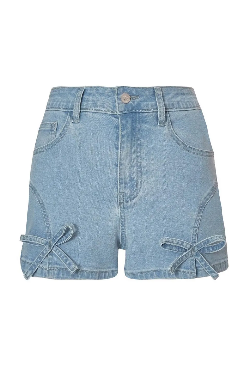 Denim Bow Detail Shorts