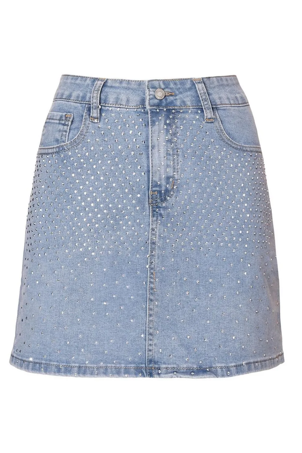 Denim Embellished Mini Skirt